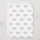 Boho Peach en Tosca Floral bruiloft uitnodiging (Achterkant)