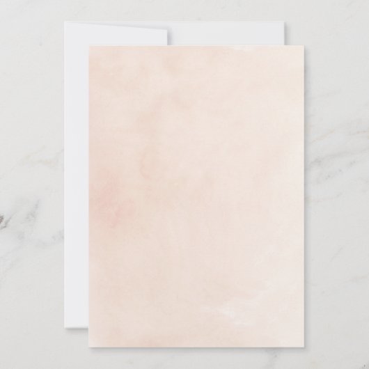 Boho Peach Floral Baby shower Invitation Kaart (Achterkant)