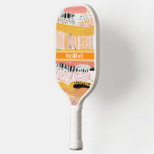 Boho Peach Gold Gepersonaliseerde Pickleball Paddl Paddle (Links)