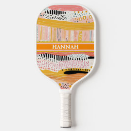 Boho Peach Gold Gepersonaliseerde Pickleball Paddl Paddle