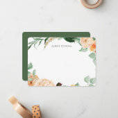 Boho Peach Greenery Women Persoonlijke verhalen Notitiekaartje (Voorkant / Achterkant in situ)