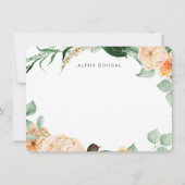 Boho Peach Greenery Women Persoonlijke verhalen Notitiekaartje (Voorkant)