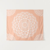 Boho Peach Mandala Wandkleed (Voorkant (horizontaal))