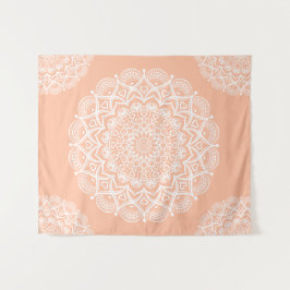 Boho Peach Mandala Wandkleed