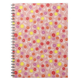 Boho Peach Pastel Floral Pattern Notitieboek