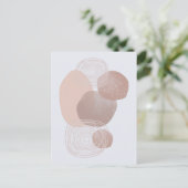 Boho Peach Pink Organic Shapes Art Post Kaart (Staand voorkant)