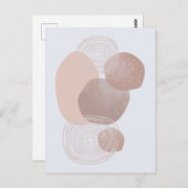 Boho Peach Pink Organic Shapes Art Post Kaart (Voorkant / Achterkant)