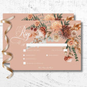 Boho Peach & Rust Bloemen Peach Blush Diner RSVP Kaartje
