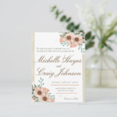 BOHO Peach Wedding Briefkaart (Staand voorkant)
