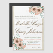 BOHO Peach Wedding Magnetische Uitnodiging (Voorkant / Achterkant)