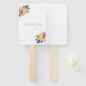 Boho Peachy Floral Handwaaier (Voorkant en achterkant)