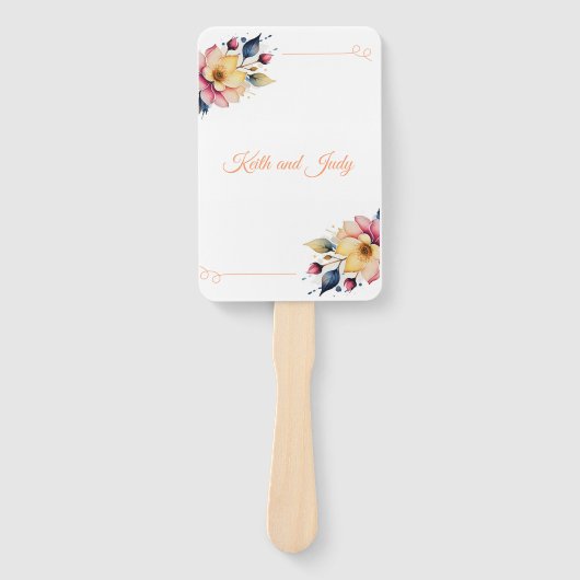 Boho Peachy Floral Handwaaier (Voorkant)