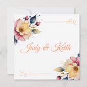 Boho Peachy Floral Kaart (Voorkant)