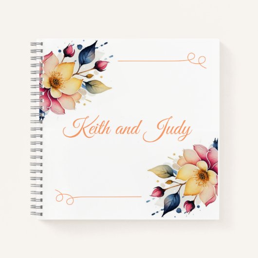 Boho Peachy Floral Notitieboek (Voorkant)