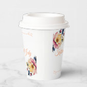 Boho Peachy Floral Papieren Bekers (Rechts)