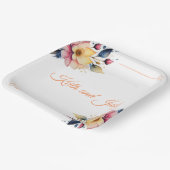 Boho Peachy Floral Papieren Bordje (Gebogen)