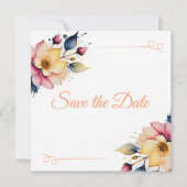 Boho Peachy Floral Save The Date (Voorkant)