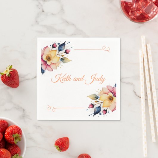 Boho Peachy Floral Servet (Insitu)