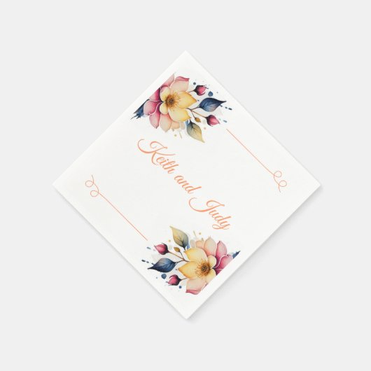 Boho Peachy Floral Servet (Hoek)