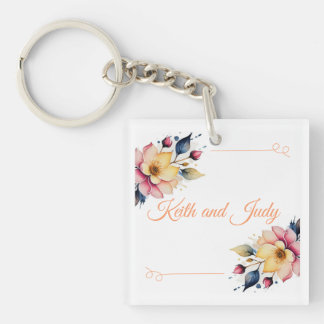 Boho Peachy Floral Sleutelhanger