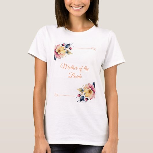 Boho Peachy Floral T-shirt (Voorkant)