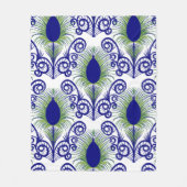 Boho Peacock Feather Jewel Tone-Blue Green Fleece Deken (Voorkant)