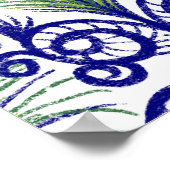 Boho Peacock Feather Jewel Tone-Blue Green Poster (Hoek)