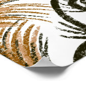 Boho Peacock Feather Jewel Tone-Brown & Gold Poster (Hoek)