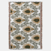 Boho Peacock Feather Jewel Tone-Golden Brown Deken (Voorkant Verticaal)