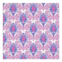 Boho Peacock Feather Jewel Tone-Neon Pink