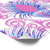 Boho Peacock Feather Jewel Tone-Neon Pink Perfect Poster (Hoek)