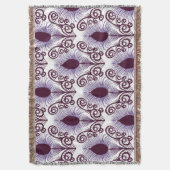 Boho Peacock Feather Jewel Tone-Paarse Monochrome Deken (Voorkant Verticaal)