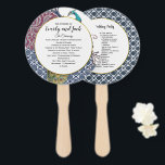 Boho Peacock Gray Blauwgroen Gold Wedding Programm Handwaaier<br><div class="desc">Mason Jar Peacock Boho Forest Mason Jar Coral Grey Groen en Goud Trouwprogramma Trouwprogramma Fan Met Strings of Garland en Lights en Mason Jars. Perfect voor de elegante rustieke chique boerderij schuur of Boho betoverde sprookje bruiloft thema en meer</div>