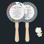 Boho Peacock Gray Blauwgroen Gold Wedding Programm Handwaaier<br><div class="desc">Mason Jar Peacock Boho Forest Mason Jar Coral Grey Groen en Goud Trouwprogramma Trouwprogramma Fan Met Strings of Garland en Lights en Mason Jars. Perfect voor de elegante rustieke chique boerderij schuur of Boho betoverde sprookje bruiloft thema en meer</div>