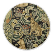 Boho Peacock Konijn Haas Bos Dieren Keramische Knop (Voorkant)