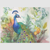 Boho Peacock Peacocks Ontkoppeling Tissuepapier (Voorkant)