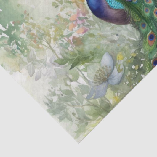 Boho Peacock Peacocks Ontkoppeling Tissuepapier (Detail)
