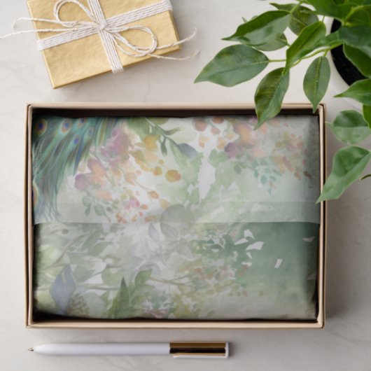 Boho Peacock Peacocks Ontkoppeling Tissuepapier (Geschenk)