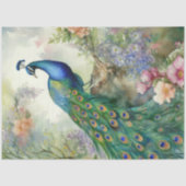 Boho Peacock Peacocks Ontkoppeling Tissuepapier (Voorkant)