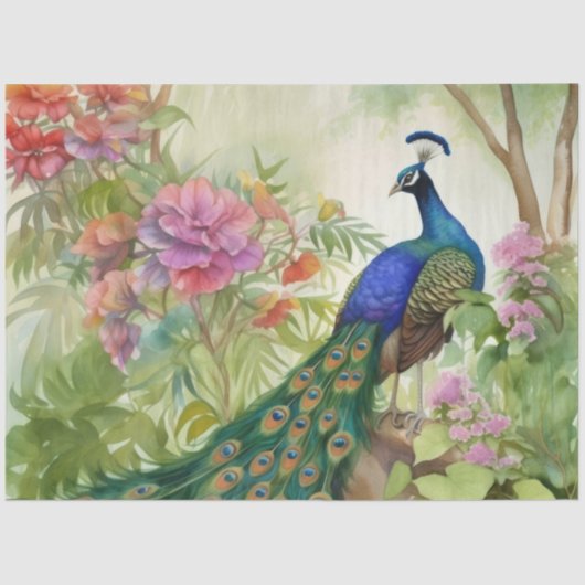  Boho Peacock Peacocks Ontkoppeling Tissuepapier (Voorkant)