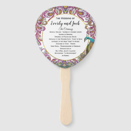 Boho Peacock Raspberry Blauwgroen Gold Wedding Pro Handwaaier