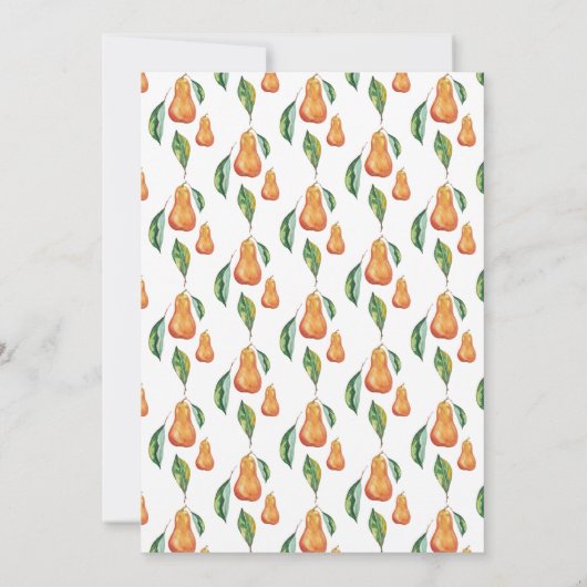 Boho Pear Waterverf Handgeschilderd Kaart (Achterkant)