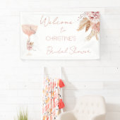 Boho Pearls Prosecco Vrijgezellenfeest welkomstban Spandoek (Insitu)