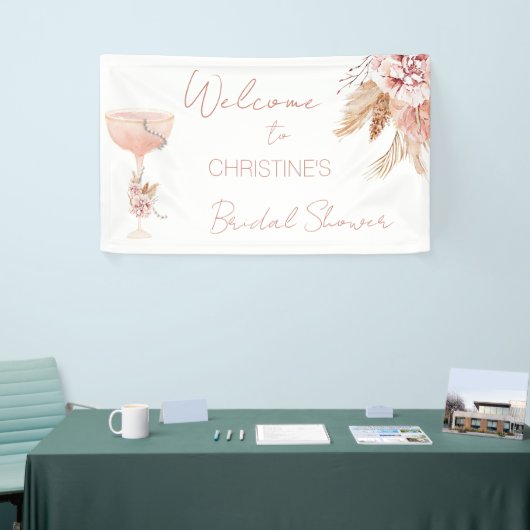 Boho Pearls Prosecco Vrijgezellenfeest welkomstban Spandoek (Beurs)