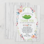 Boho Peas in a Pod Baby Shower Dankkaartje Tweelin Kaart (Voorkant / Achterkant)