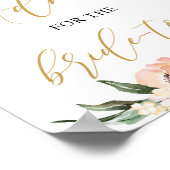 Boho pekroze floraal advies voor het bruinbord poster (Hoek)