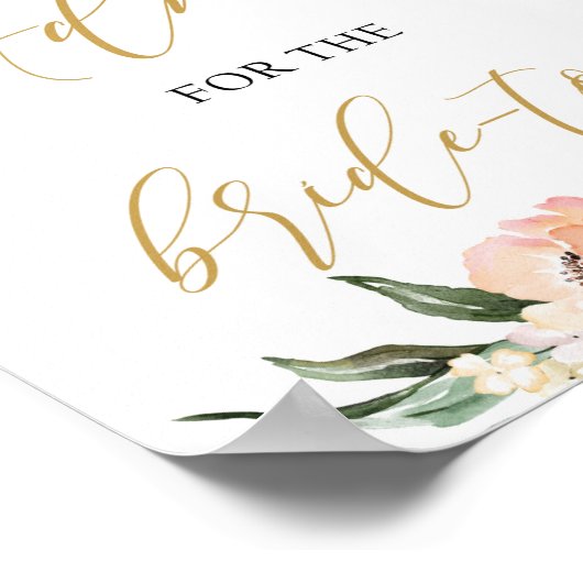 Boho pekroze floraal advies voor het bruinbord poster (Hoek)