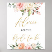 Boho pekroze floraal advies voor het bruinbord poster (Voorkant)