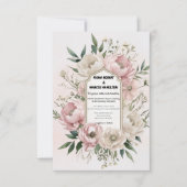 Boho Peonies Blush & Ivoor Bloemen Huwelijk Save The Date (Voorkant)