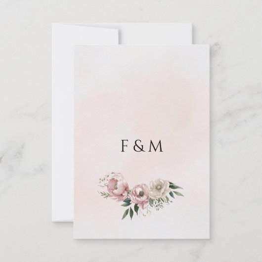 Boho Peonies Blush & Ivoor Bloemen Huwelijk Save The Date (Achterkant)